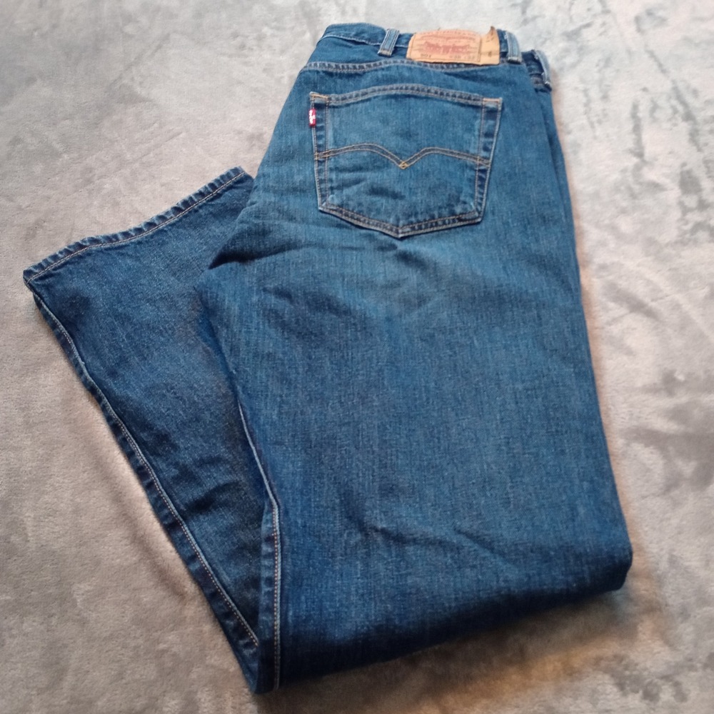 Levis 501 Original Fit‎ Jeans Mens 38x32 Blue Straight Leg Button Fly Gorpcore